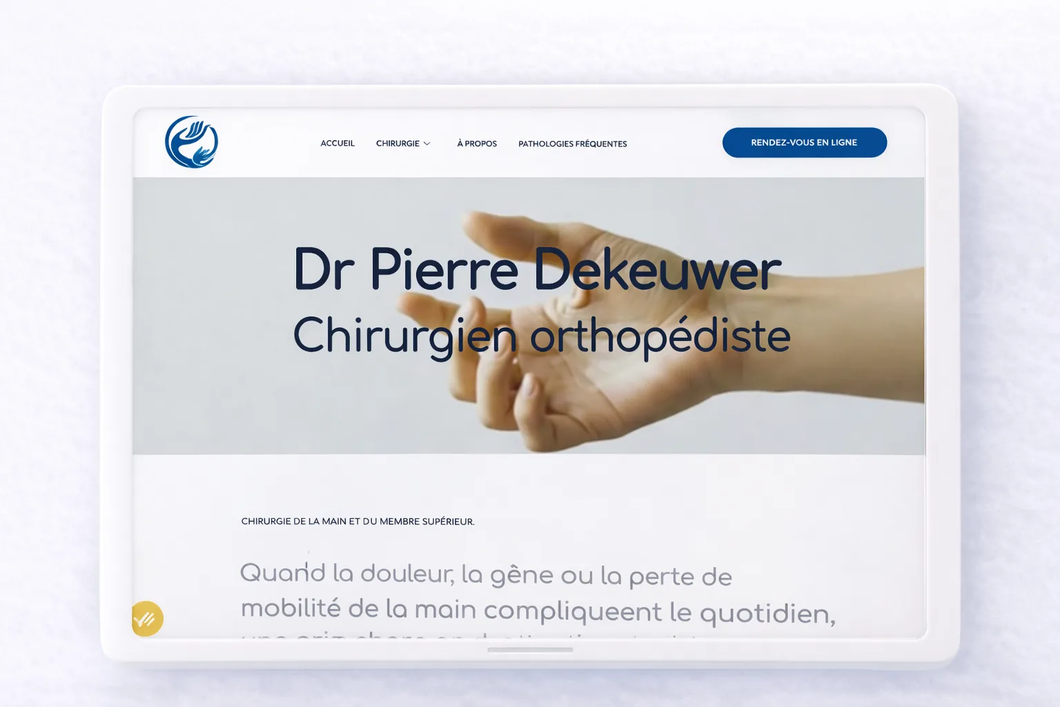 Mystorie projet Docteur Deckower chirurgie de la main site Webflow