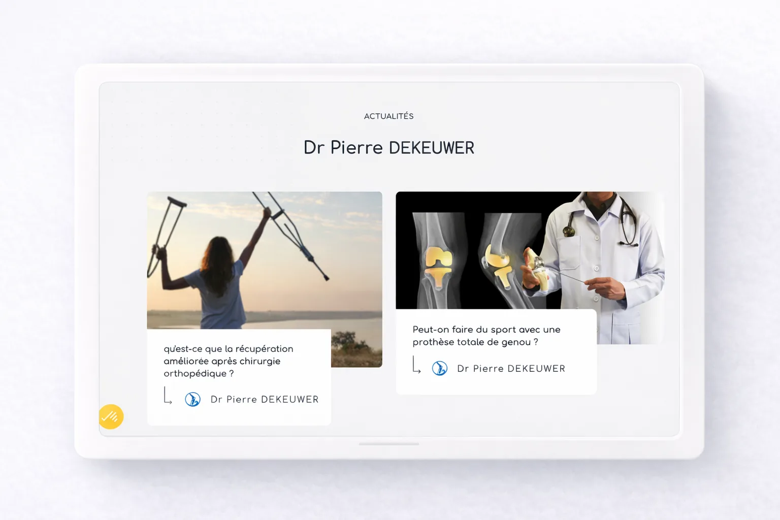 Mystorie projet Dr Dekeuwer contenu médical et vitrine spécialiste