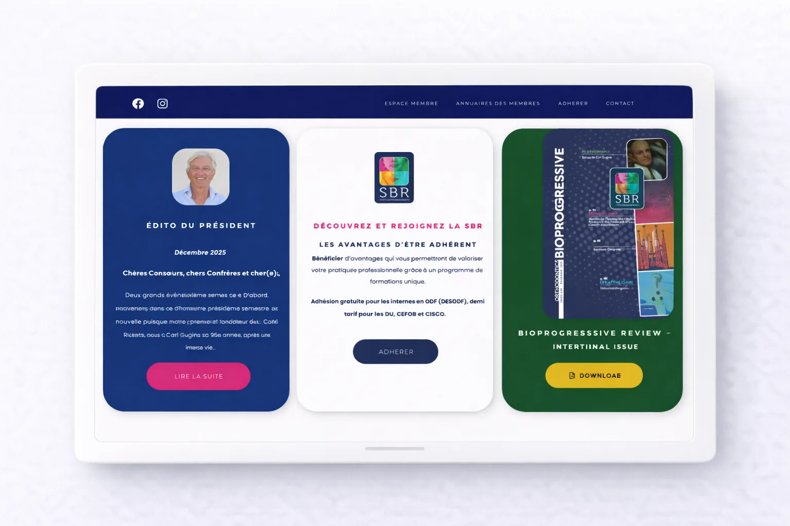 Mystorie projet SBR Bioprog interface de gestion adhérents et communications