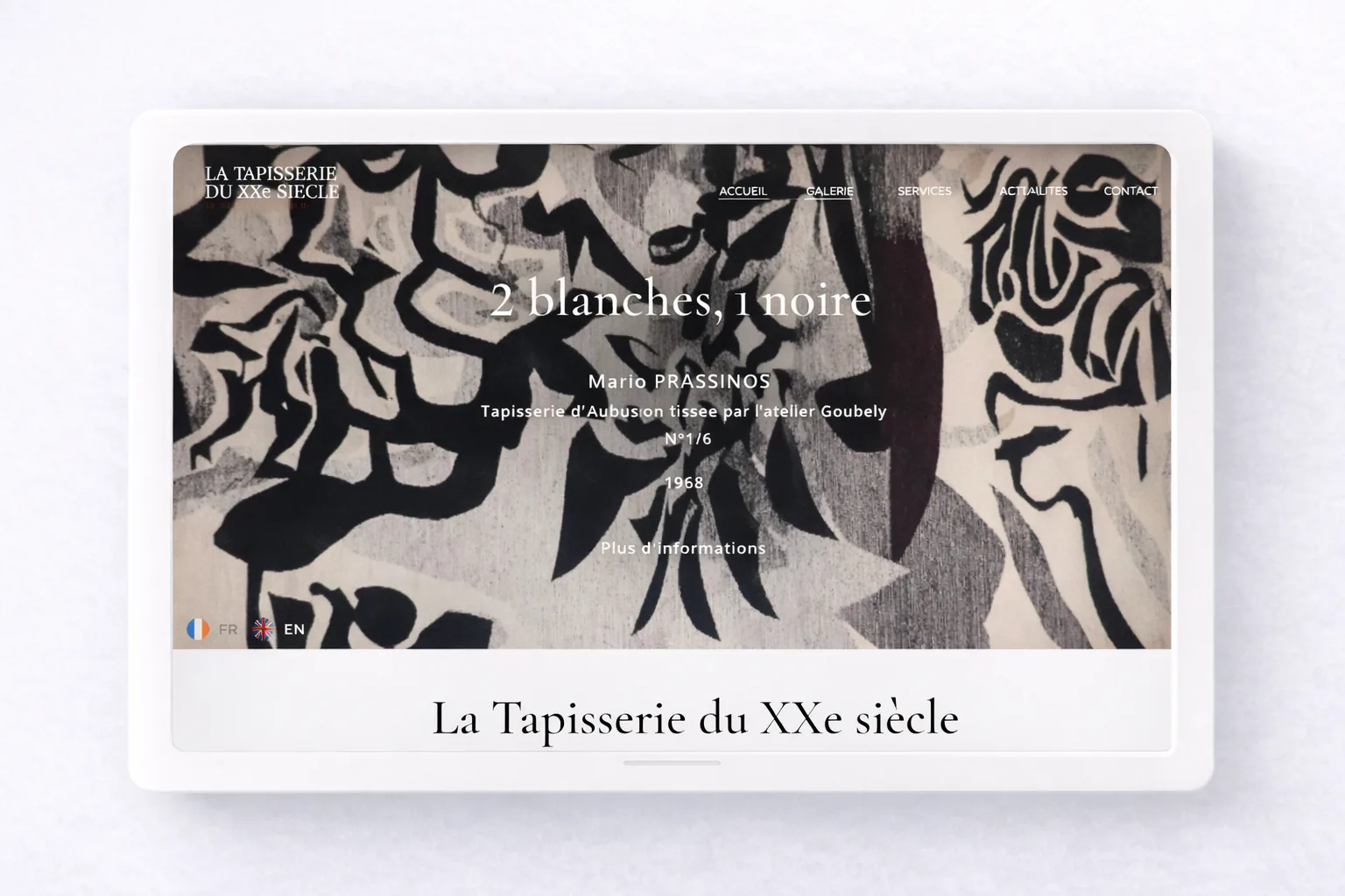 Mystorie projet La Tapisserie 20e galerie de pièces de collection