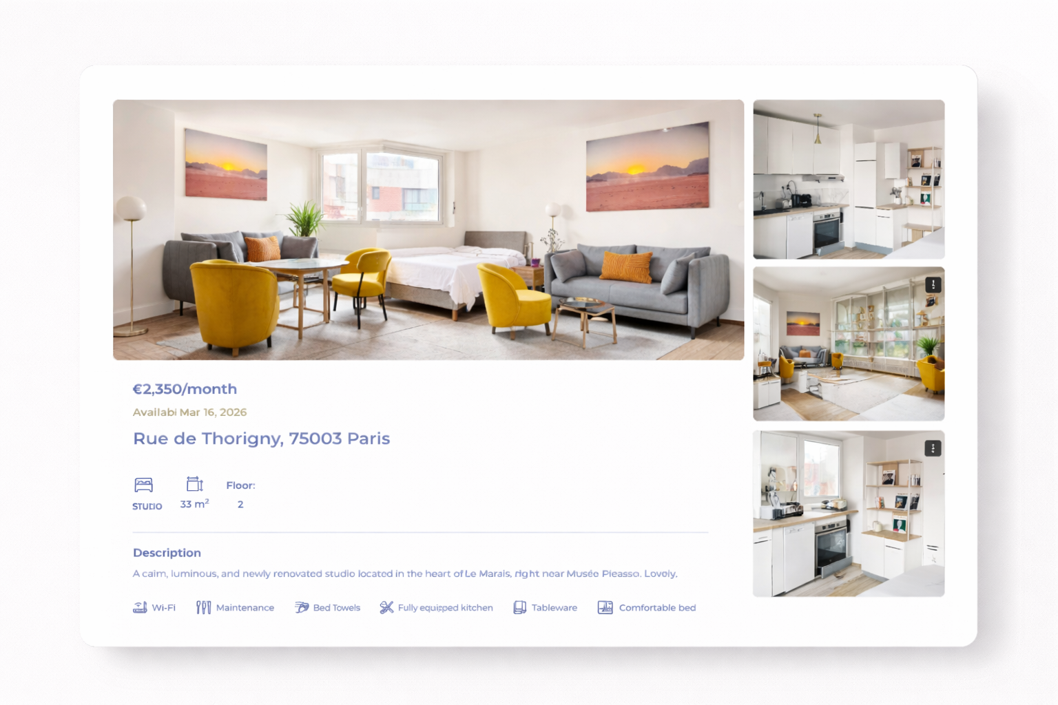 Fiche appartement Coco Community